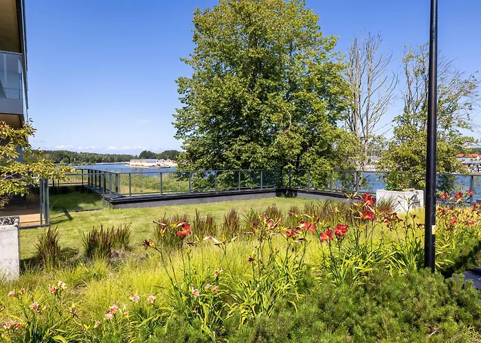 Dziwna River Z Frontowym Widokiem Na Rzeke I Basenem Epapartamenty アパート *